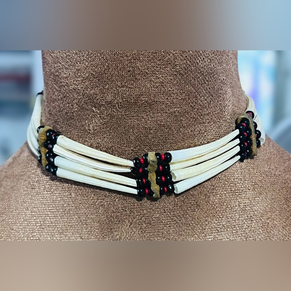 Handmade Native American style choker necklace.